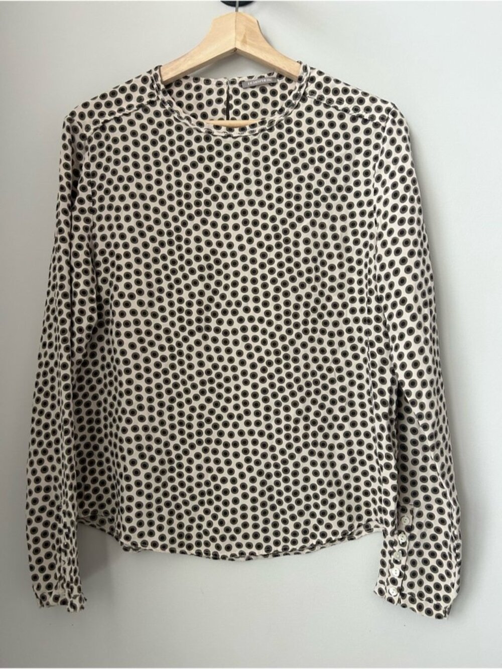 Hemisphere Long-Sleeve Silk Top